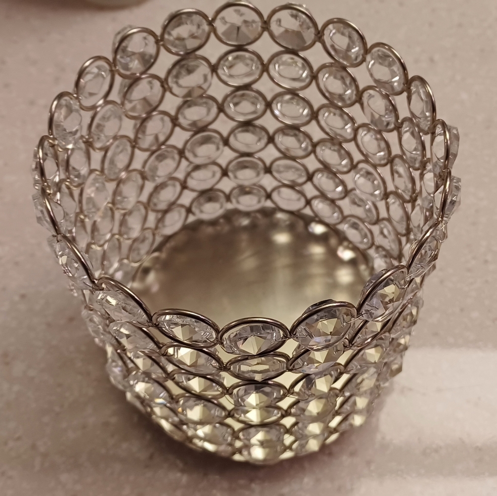 Crystal Bling Vanity Makeup Jewelry Bathroom Organizer Beauty Room